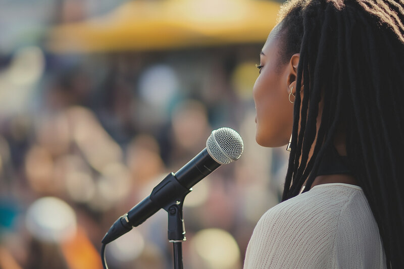 woman speaking at event