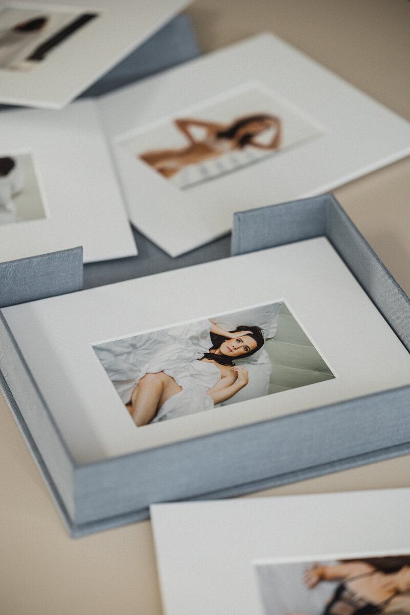 Printed boudoir photos.