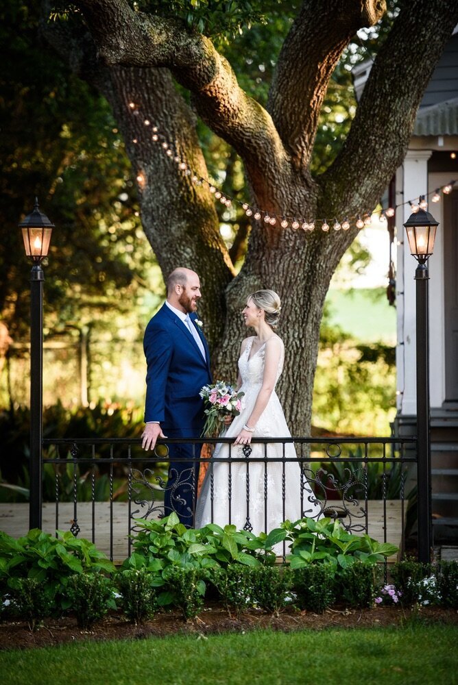 Portrait of bride and groom at New Orleans wedding