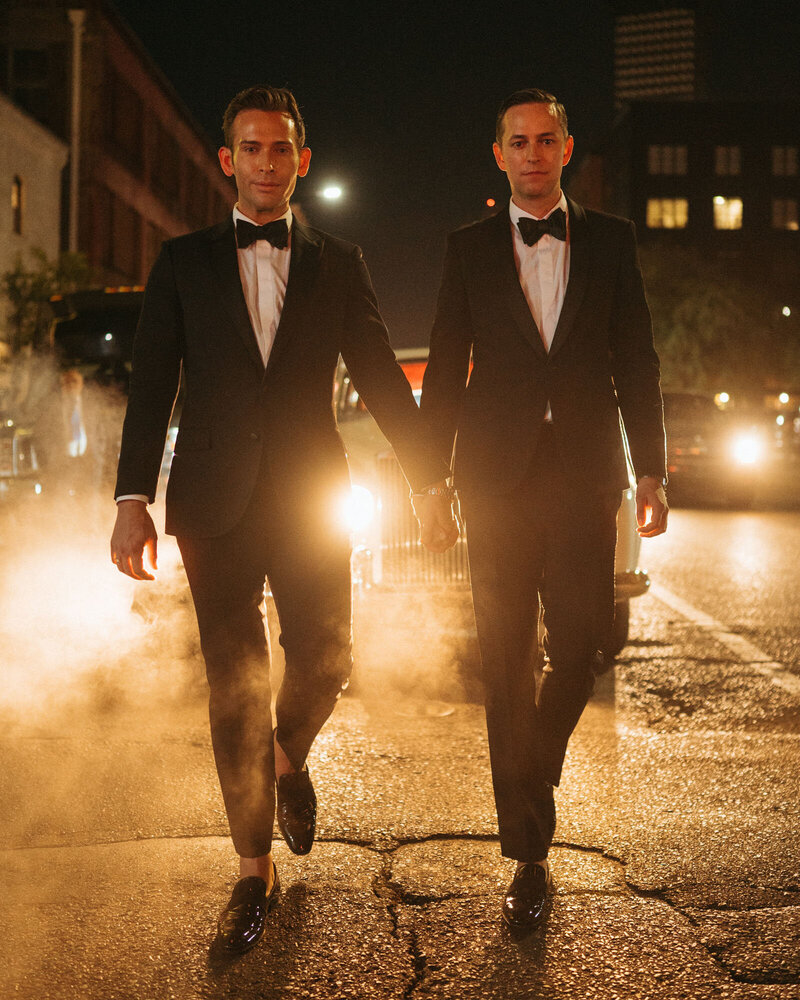 Will and Paul walking down street in New Orleans