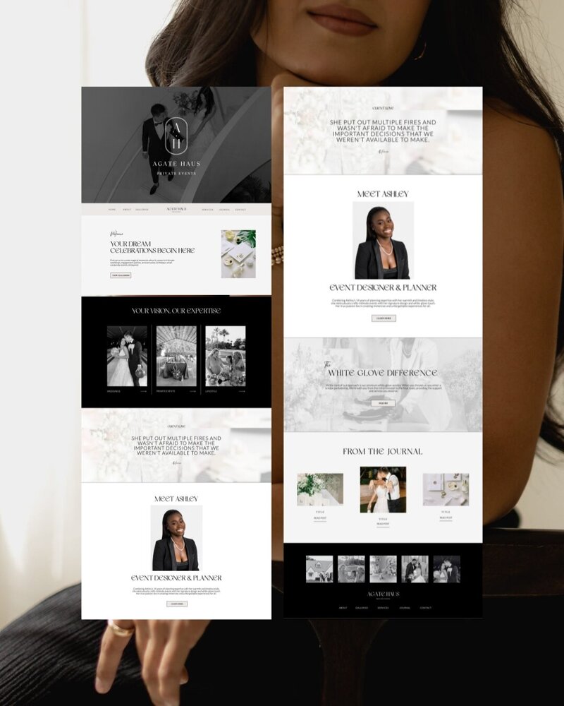 Custom luxury website design for wedding planning company
