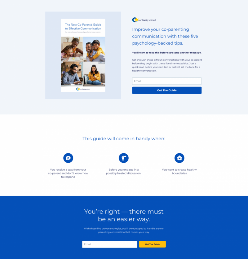 Our Family Wizard Landing Page
