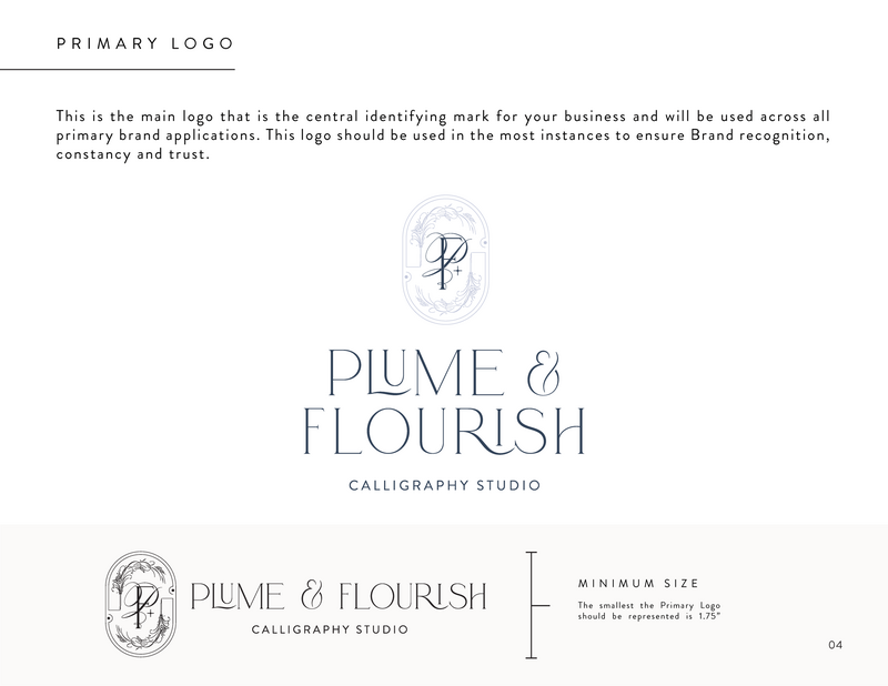 Plume & Flourish Brand Identity Style Guide_Primary Logo