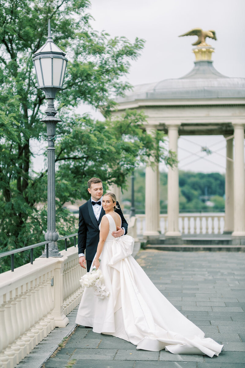 Exuberant and iconic spring wedding with baby’s breath and mirror disco balls at a National historic landmark with a modern all-glass pavilion tent | Fairmount Water Works | Philadelphia PA | Denise Marie Photography | Editorial Wedding Photographer based in Philadelphia PA