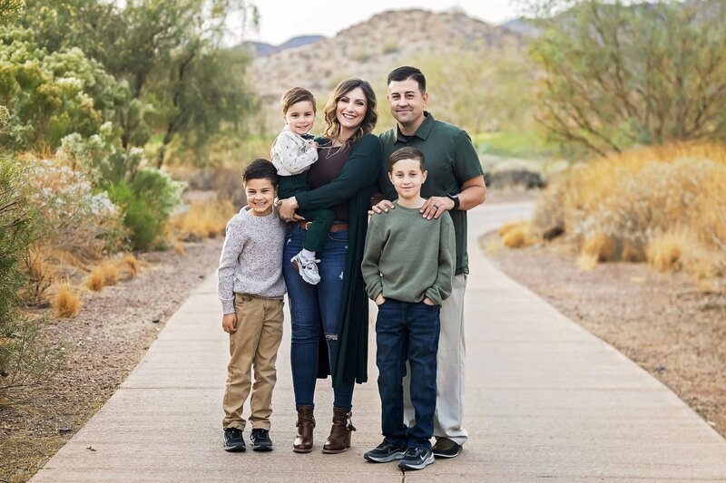 husband and wife and three sons