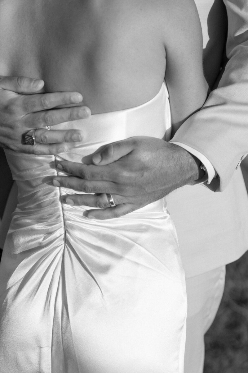 intimate moment of couple hugging 