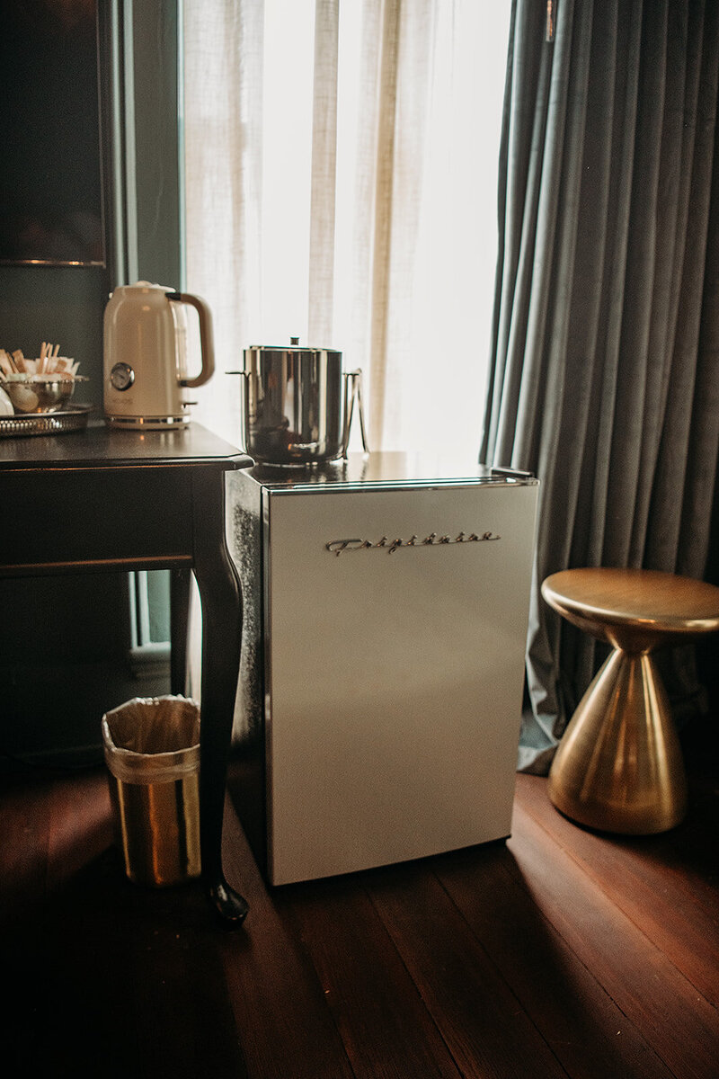Drink Station in the Medina - as with all the rooms features a fridge, kettle and french press
