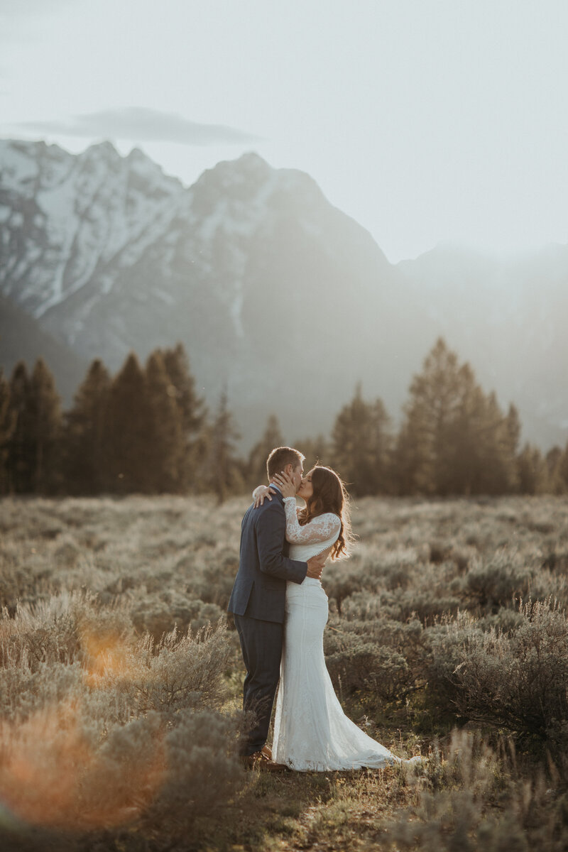 Sunset Wedding Photos in Grand Tetons