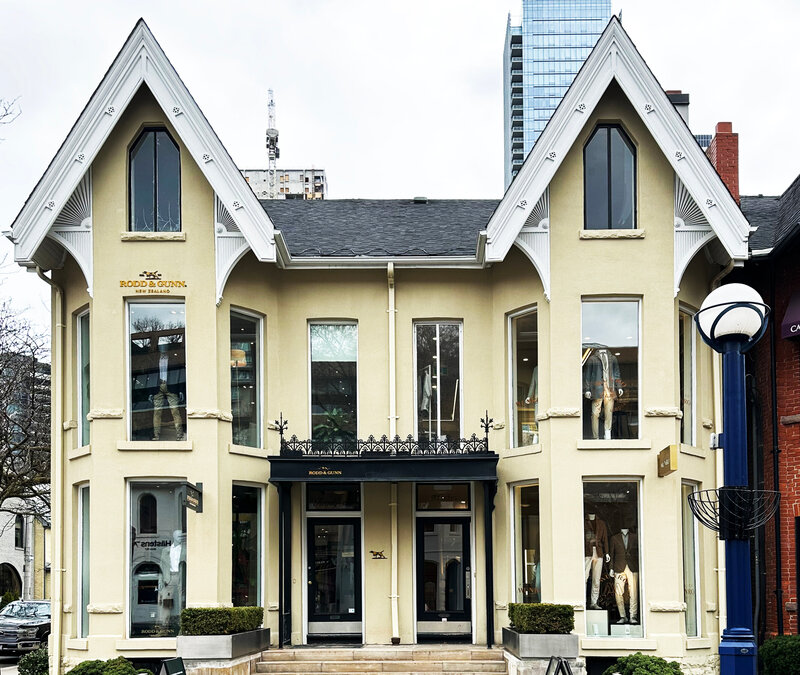 Historic home designer photo tour cool architecture in Toronto features a detached home with high-pitched gables and Victorian details unique to the city.