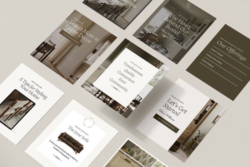 Interior Design Website Designer, Showit Website Templates, Flodesk Newsletter Templates, and Canva Instagram Templates for Interior Designers Real Estate Agents - Coastal Template Co.