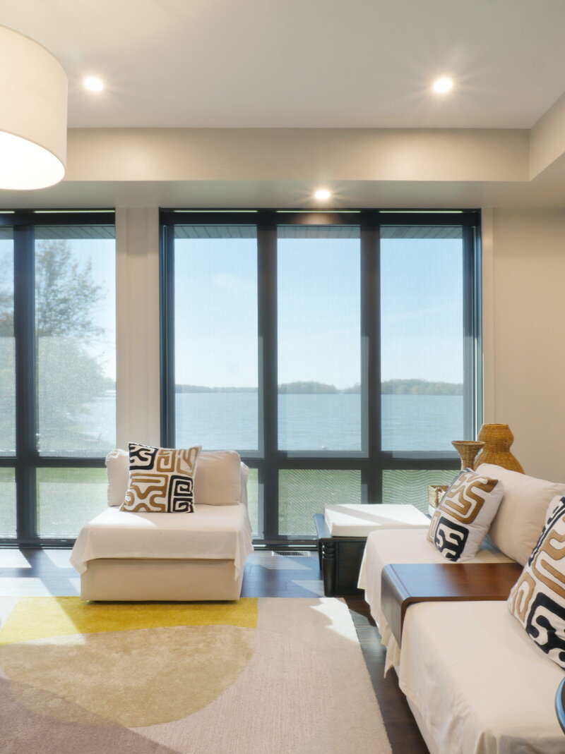Custom shades in living room