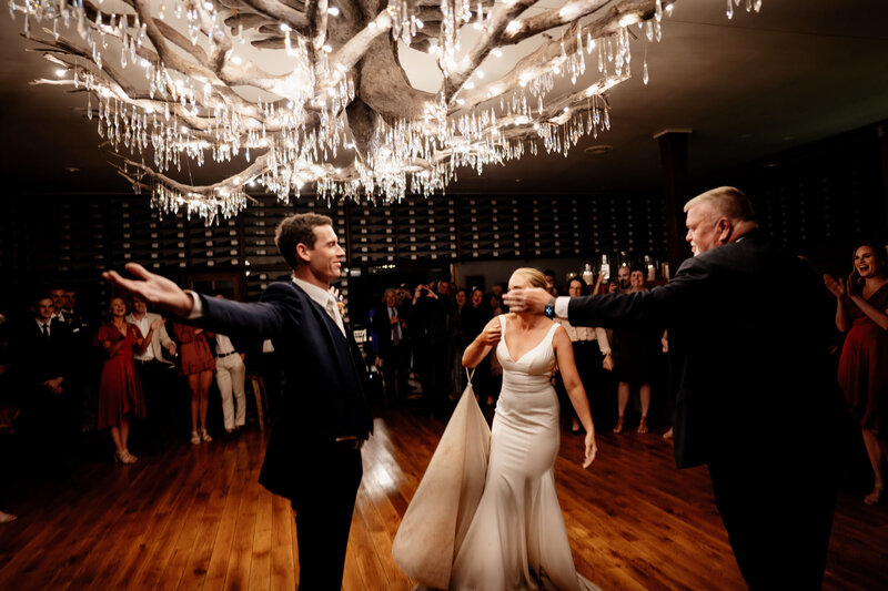 Newly-weds first dance at wedding reception