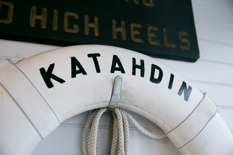 Close up of Katahdin boat life preserver ring | Wedding Photography