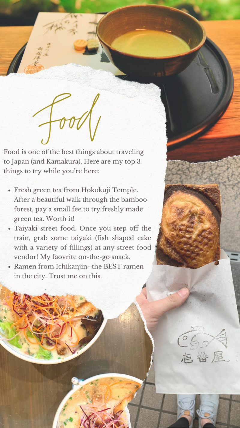 food infographic of kamakura japan