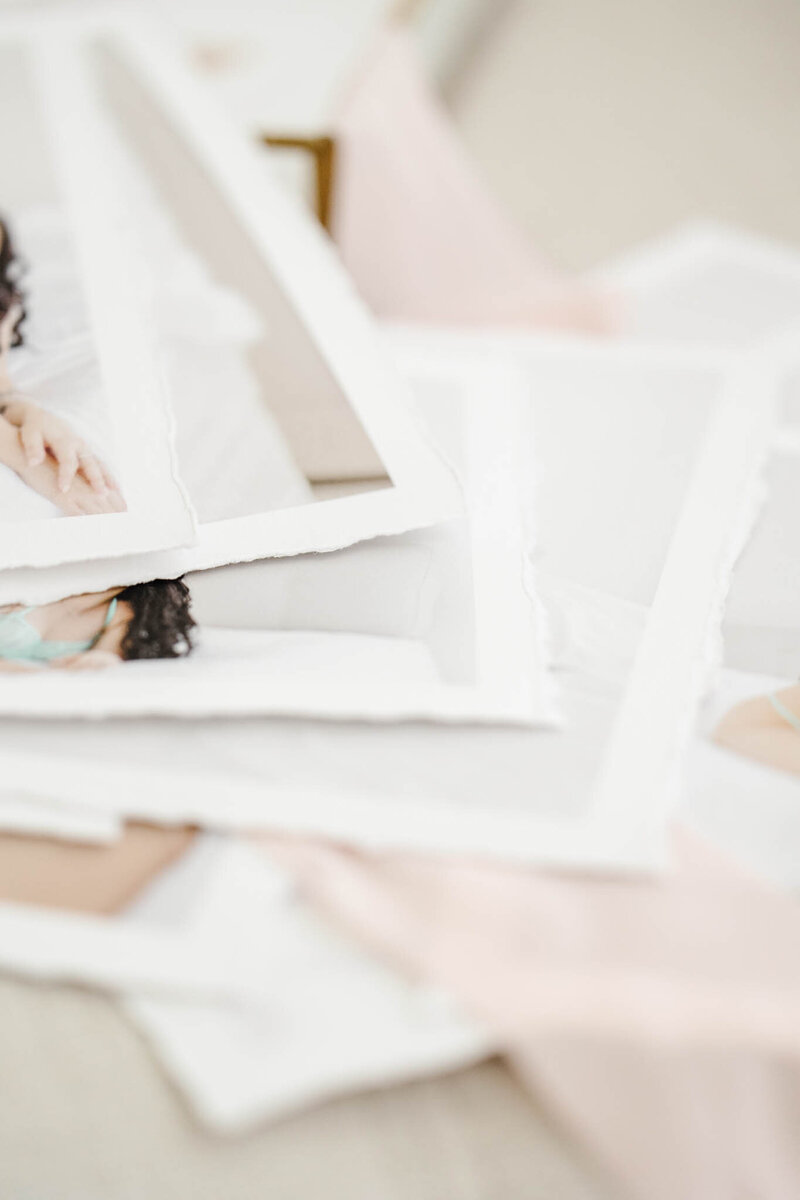 tangible deckled edge prints by boudoir photographer alyce holzy