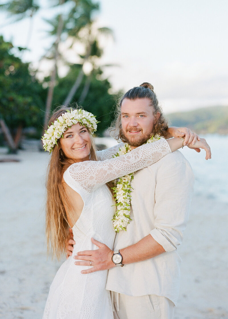 Couple Portrait of Bride and the groom at le Tahaa island resort