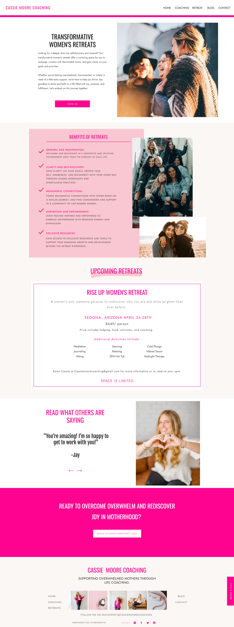 Cassie-retreatpage-screenshot