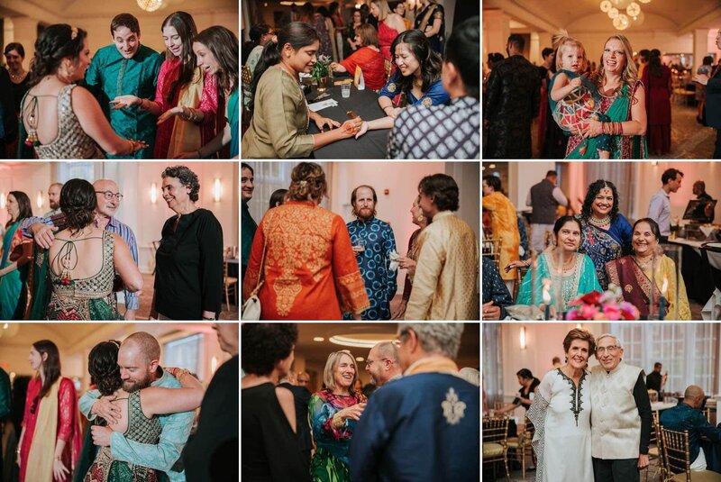 Different family members and friends at Mehndi night in Philadelphia.