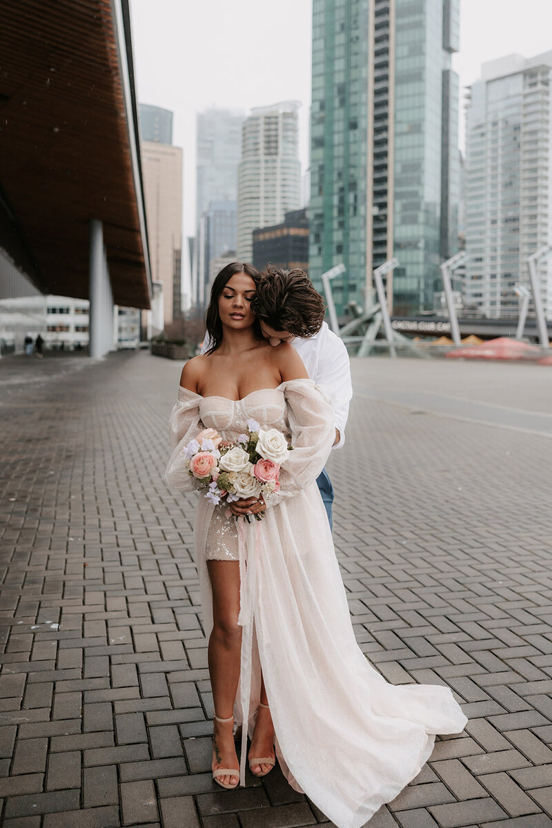 city elopement in downtown Vancouver