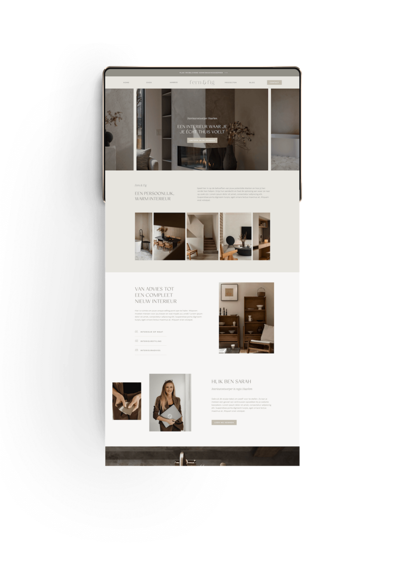 Earthy organic Showit template for interior designers