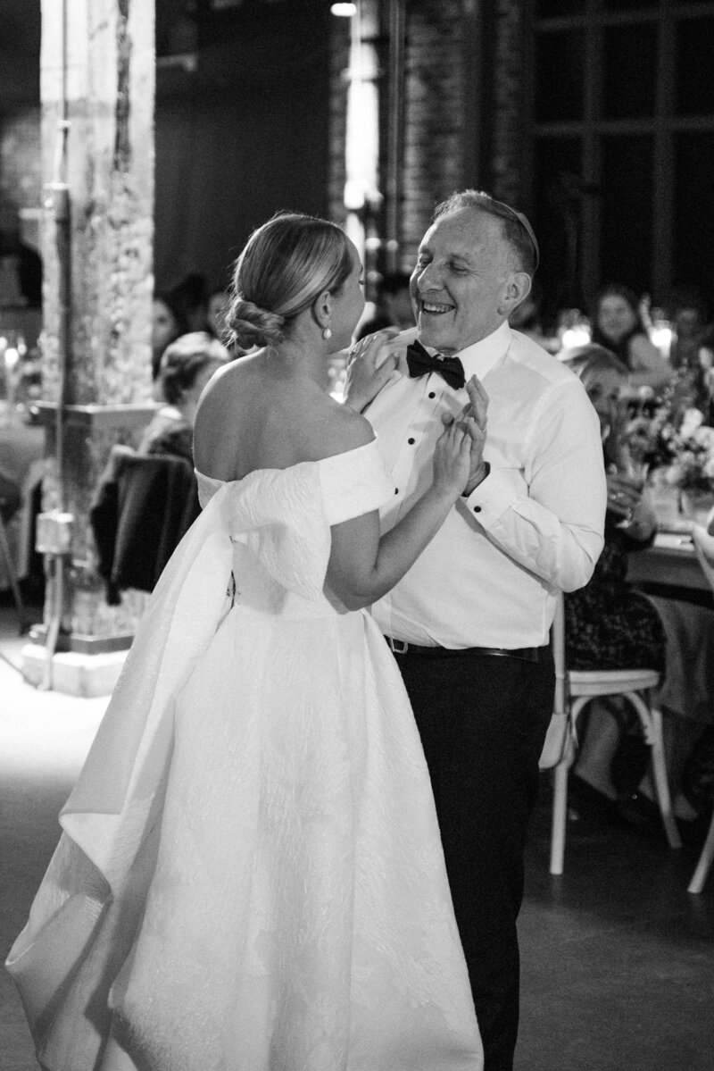 Heartfelt father-daughter dance at a wedding, crafted by LIMCO to honor cherished traditions and personal bonds.