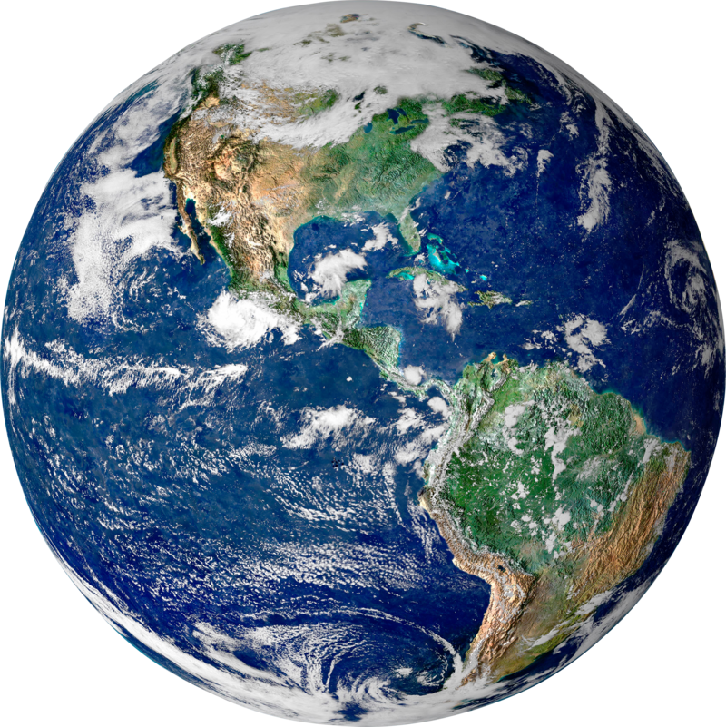 Vibrant colored photo of Earth looking towards North America