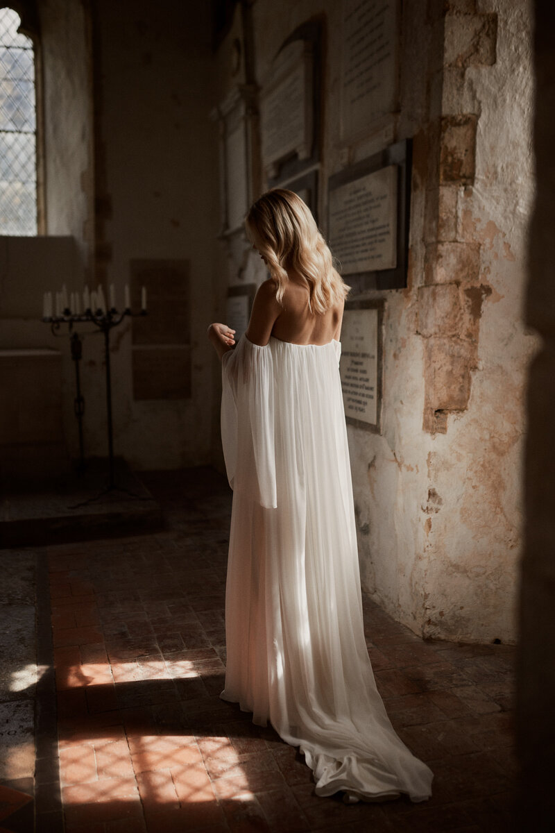Ethical wedding dress handmade from 100% silk