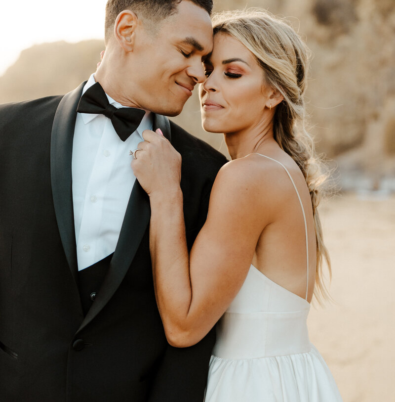 newlyweds at elopement in Laguna Beach