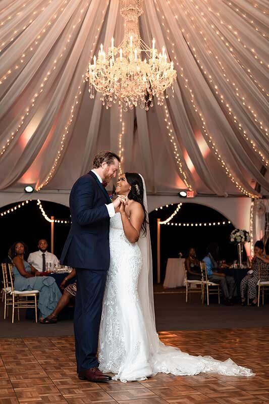 Bride and groom dancing at reception The ribult club wedding photography