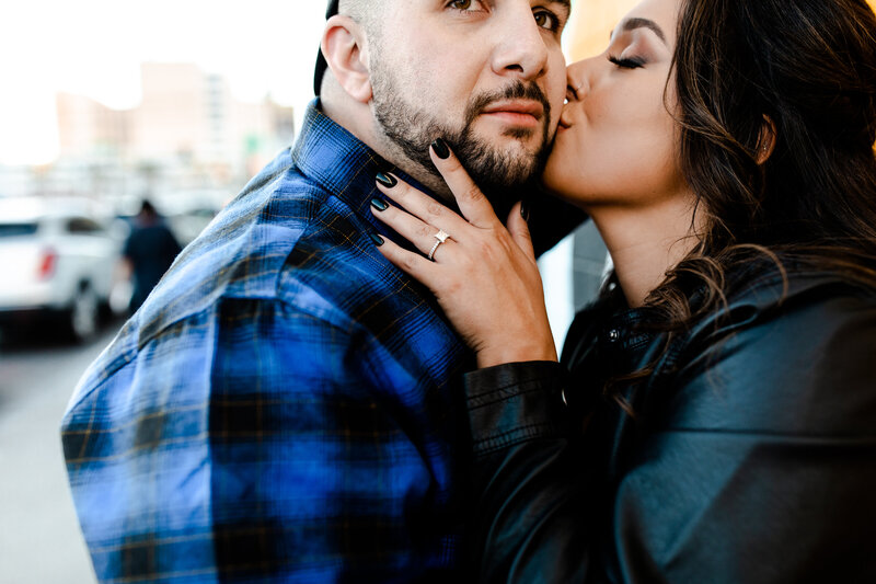 Engagement photoshoot in the Fremont Street area in Downtown Las Vegas