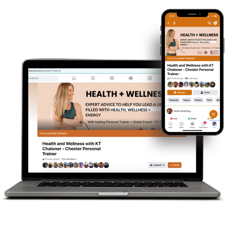 free health and wellness facebook group with kt chaloner