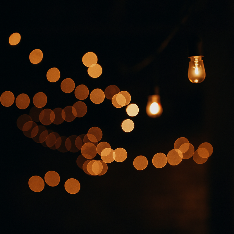 Edison lights in dark, exclusive London members club
