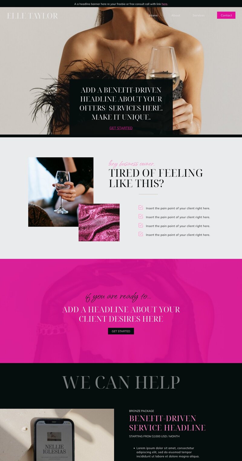 Elle-taylor-showit-pink-website-template-service-page
