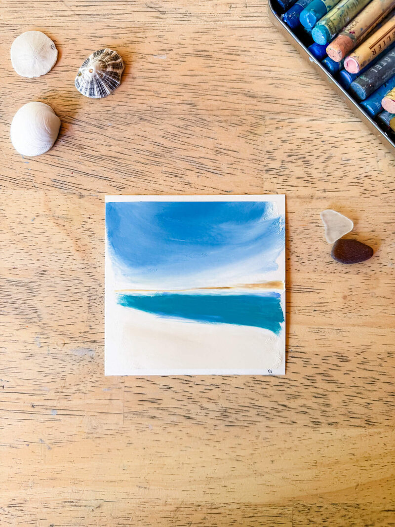 eternity shore oil pastel