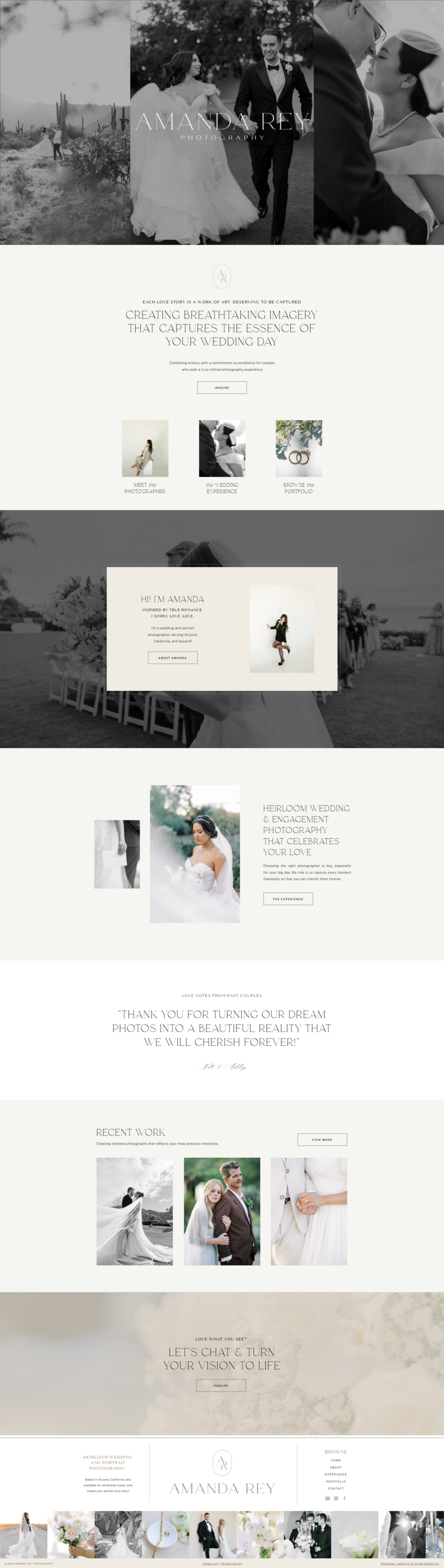 Example of showit web design for wedding photographers