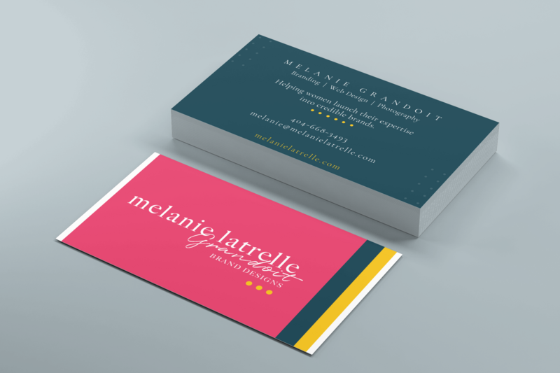 Business card design for female entrepreneur