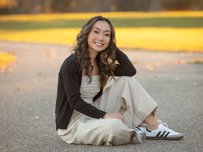 Senior Sitting and Posing for Portrait