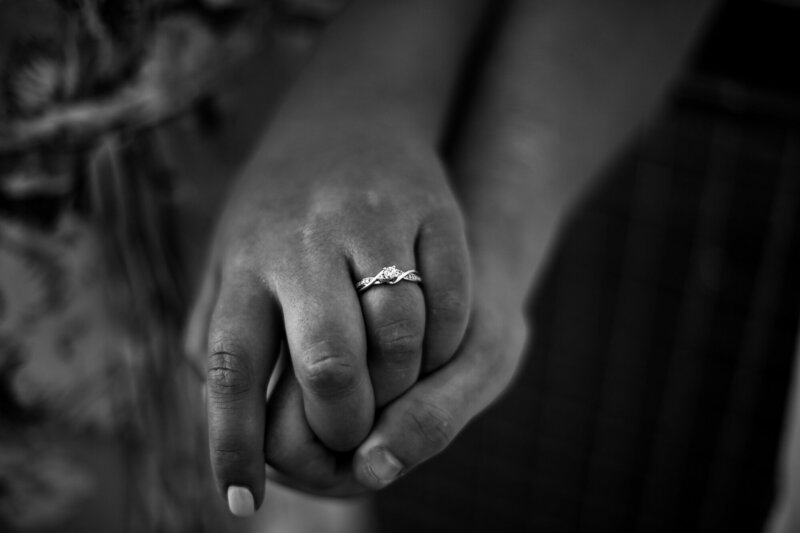 Closeup shot of engagement ring