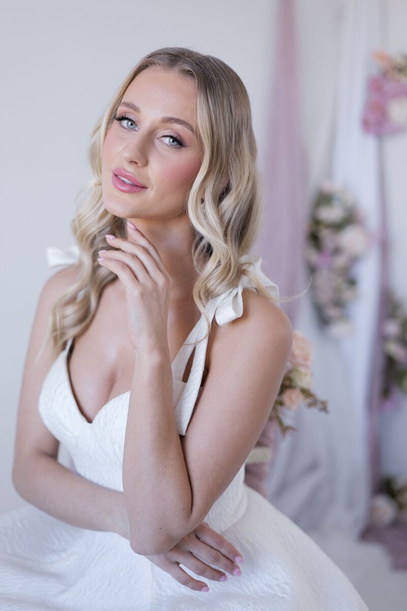 Elegant glowing bridal makeup London Brides By Demi