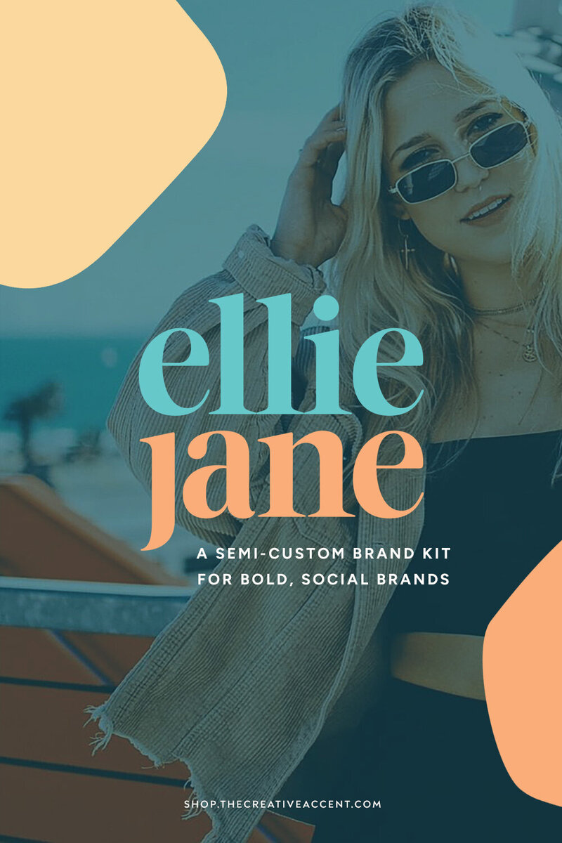 bold fonts in ellie jane logo, a semi-custom brand kit