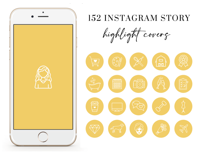 Instagram Highlight Icons - Highlight Covers For Instagram - Yellow Icons - Studio Mommy