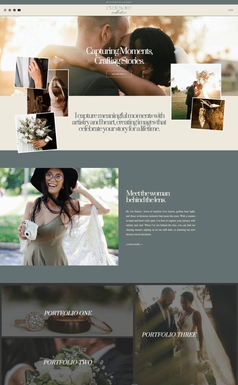photographer, website design, creatives, women business owners, creatives, photography, weddings and elopements, events
