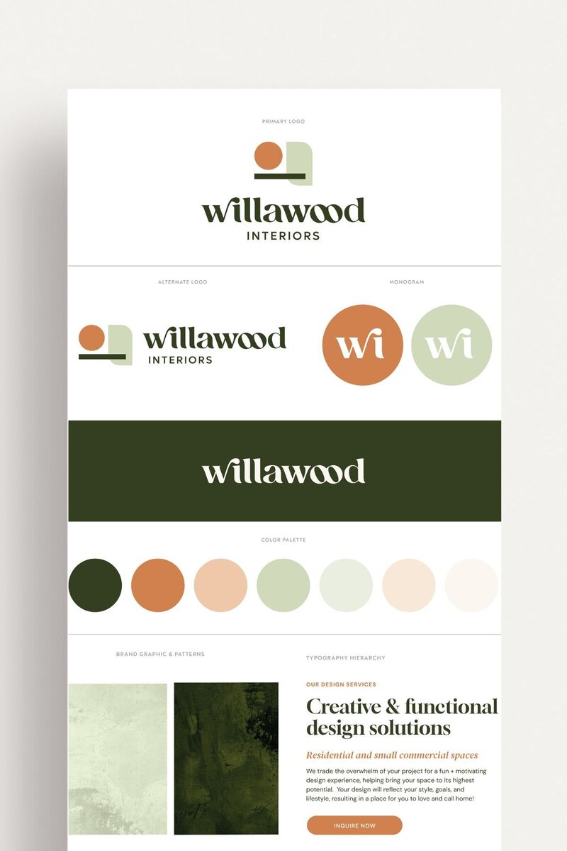 a clean, modern and slightly retro brand kit for interior designers and creatives