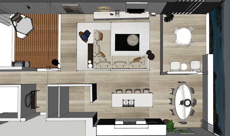 Amanda Wyeth Design| SketchUp 3D Floorplan Render Manly Apartment