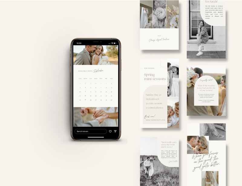 Neutral Instagram templates for photographers Ivory Vines 5