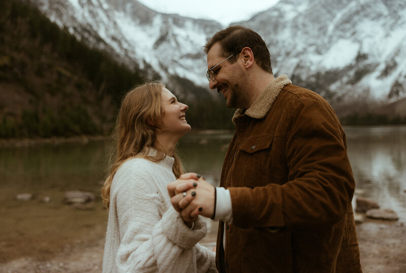 couple dancing in mountains