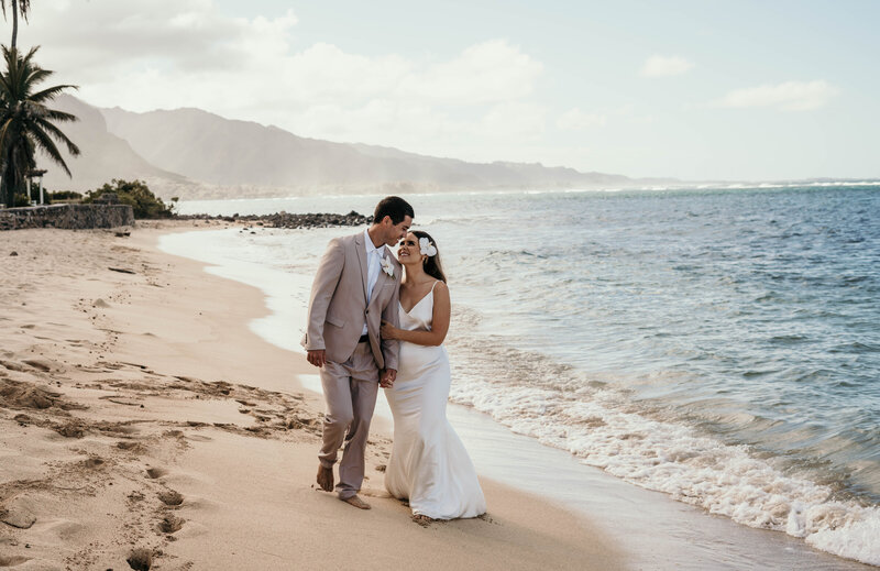 Oahu Hawaii Beach Elopement Destination Wedding