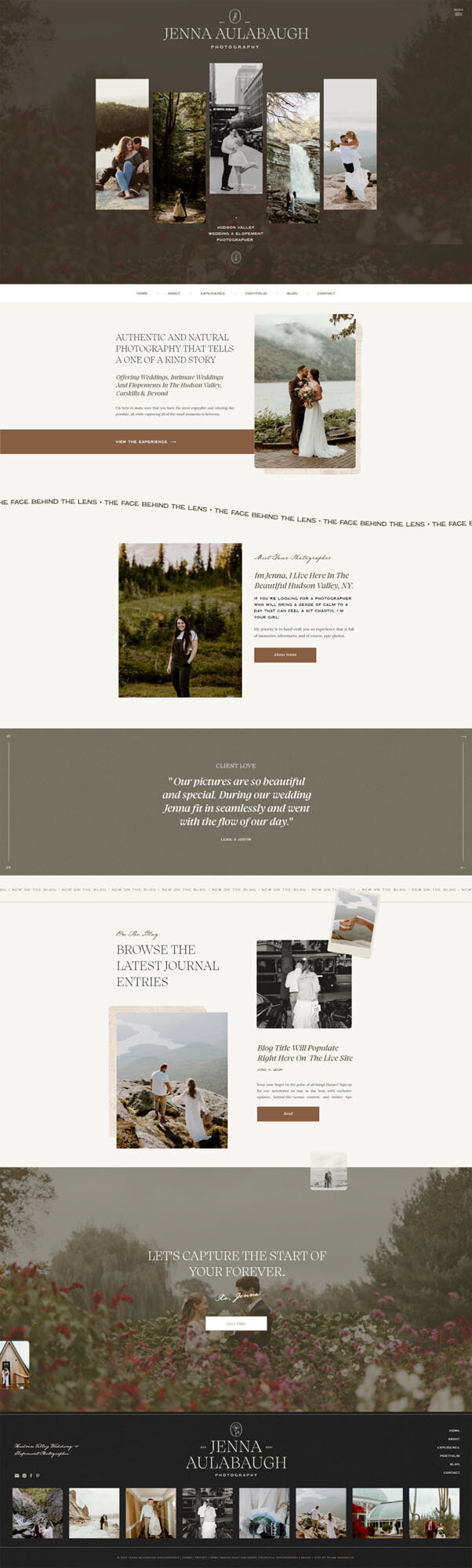 website mockup to show work by website and brand designer for photographers Palme Design Co