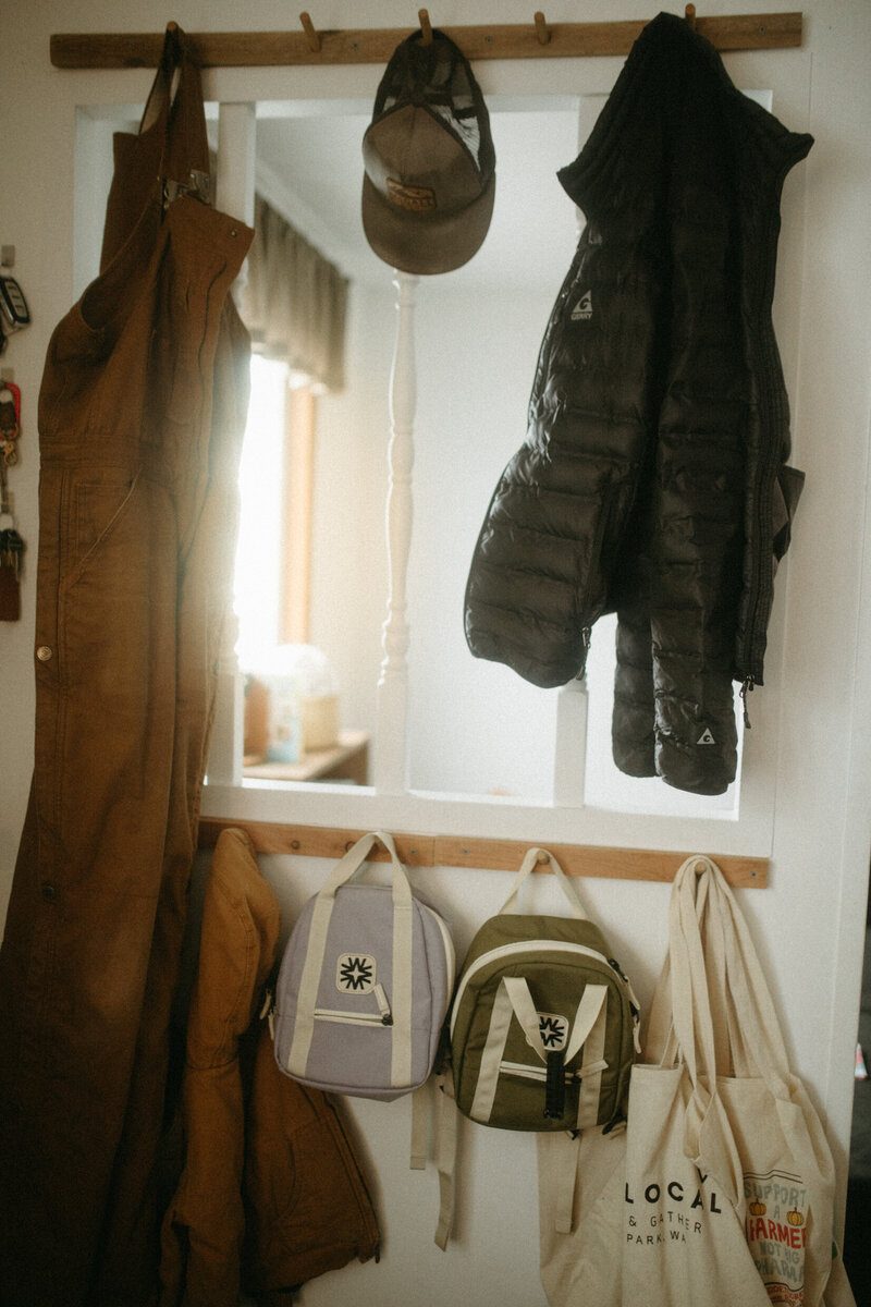 Family coat area, spokane family int he winter, winter family photoshoot