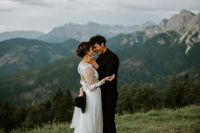 Couple eloping in the Italian Dolomites - Shawna Rae wedding and elopement photographer